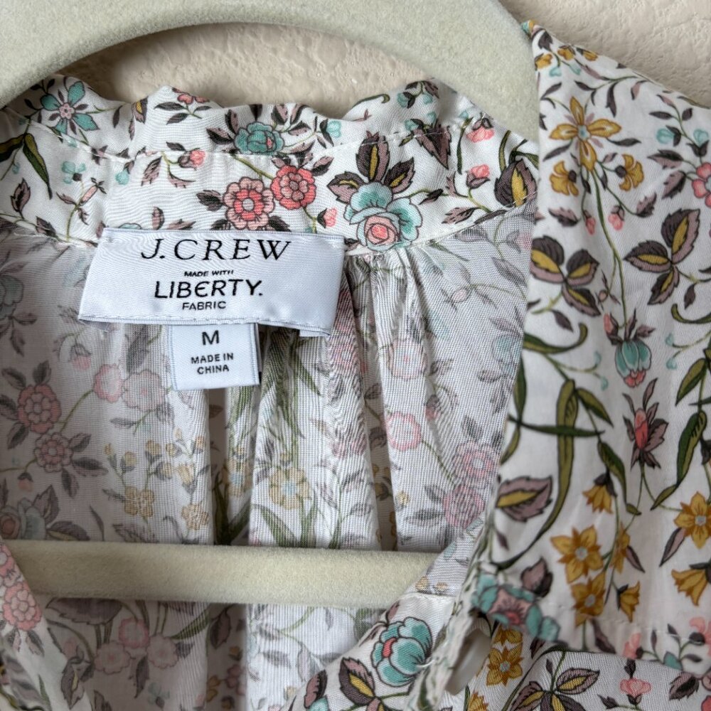 J. Crew Puff-Sleeve Mini Shirt-Dress in Liberty® Tapestry Floral - Picture 2 of 12